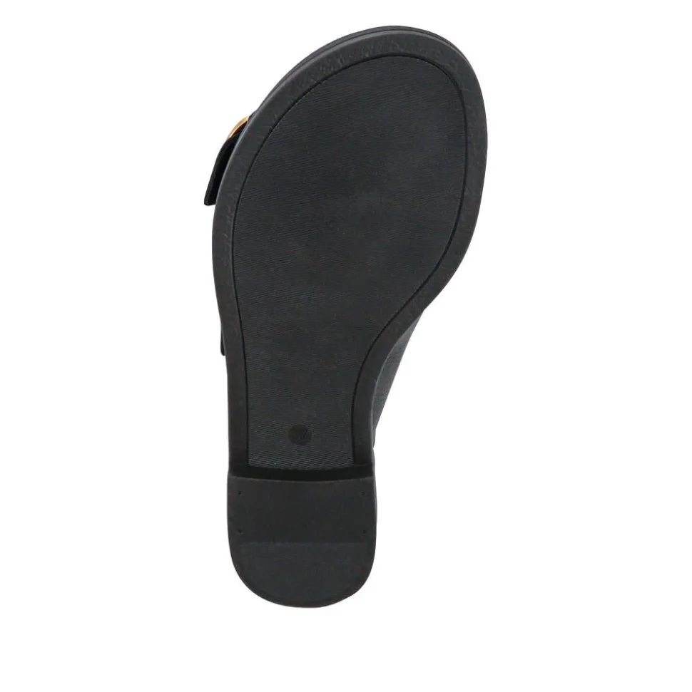 Leather Dual-Fastening Mules - Black