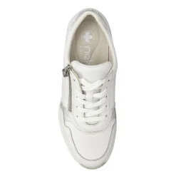 Leather Dual-Fastening Trainers - White