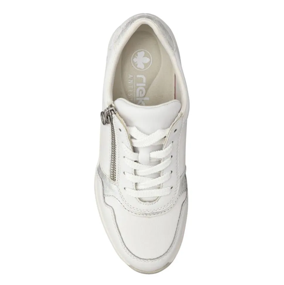 Leather Dual-Fastening Trainers - White