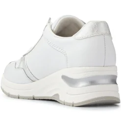 Leather Dual-Fastening Trainers - White