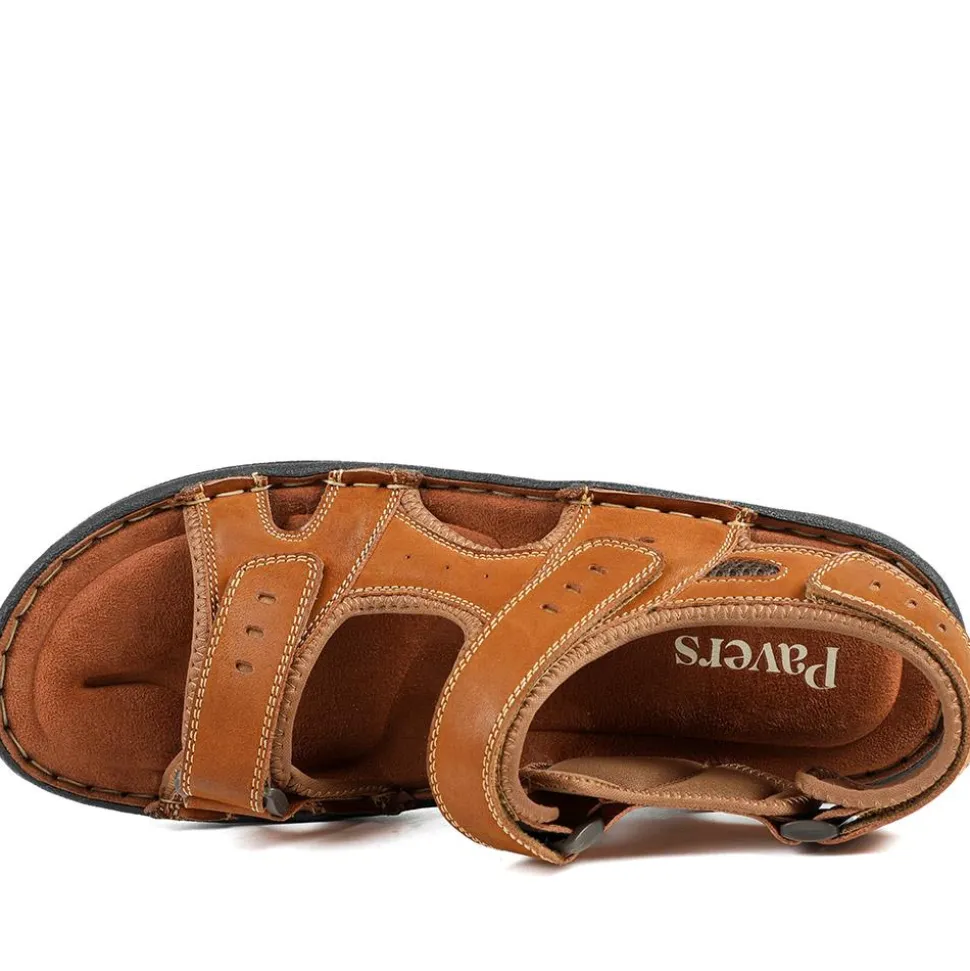 Leather Dual Fit Sandals - Tan