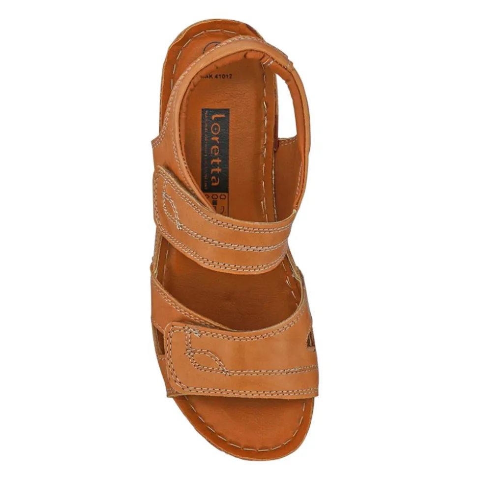 Leather Dual Touch-Fasten Sandals - Camel