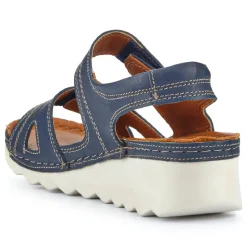Leather Dual Touch-Fasten Sandals - Navy