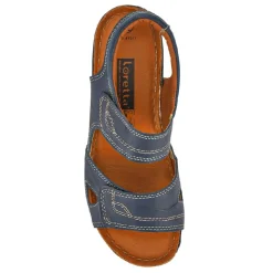 Leather Dual Touch-Fasten Sandals - Navy