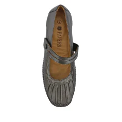 Leather Extra-Cushioned Mary Janes - Pewter