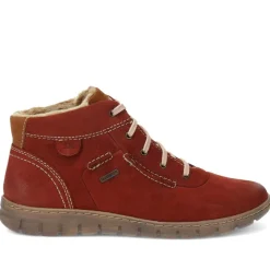 Leather Faux-Fur-Lined Ankle Boots - Bordeaux