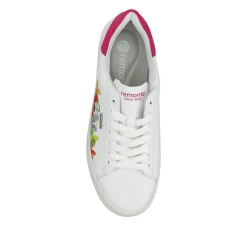Leather Floral Patterned Trainers - White Multi