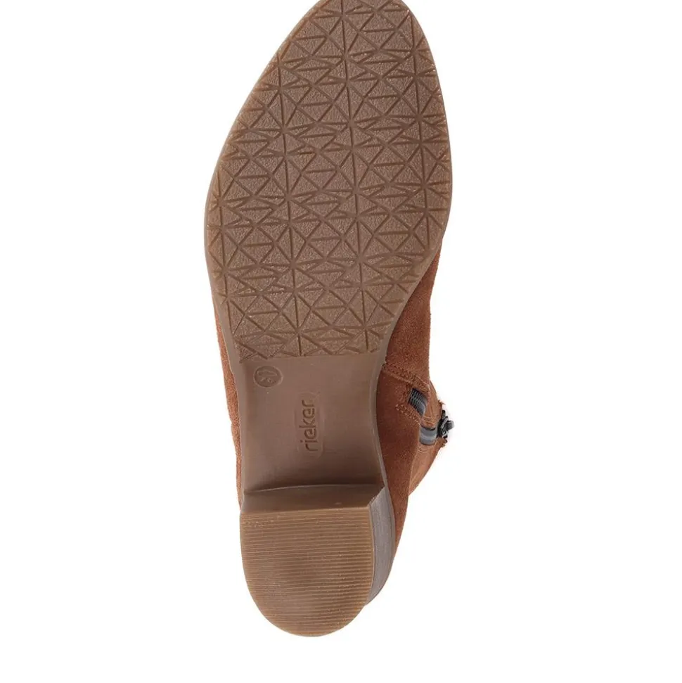 Leather Heeled Ankle Boots - Tan