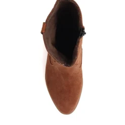Leather Heeled Ankle Boots - Tan