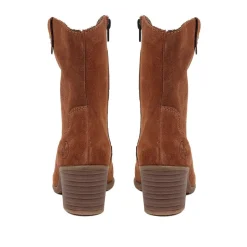 Leather Heeled Ankle Boots - Tan