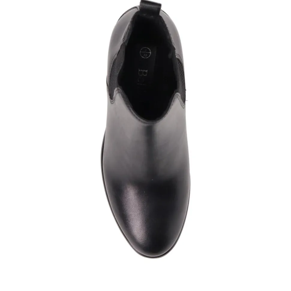 Leather Heeled Chelsea Boots - Black