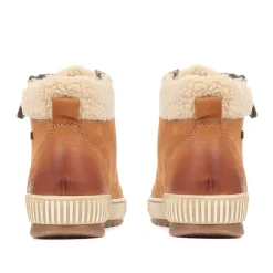 Leather High-Top Trainers - Tan