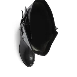 Leather Knee High Boot - Black