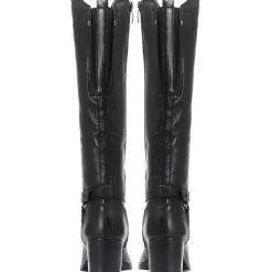 Leather Knee High Boot - Black