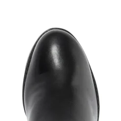 Leather Knee High Boot - Black