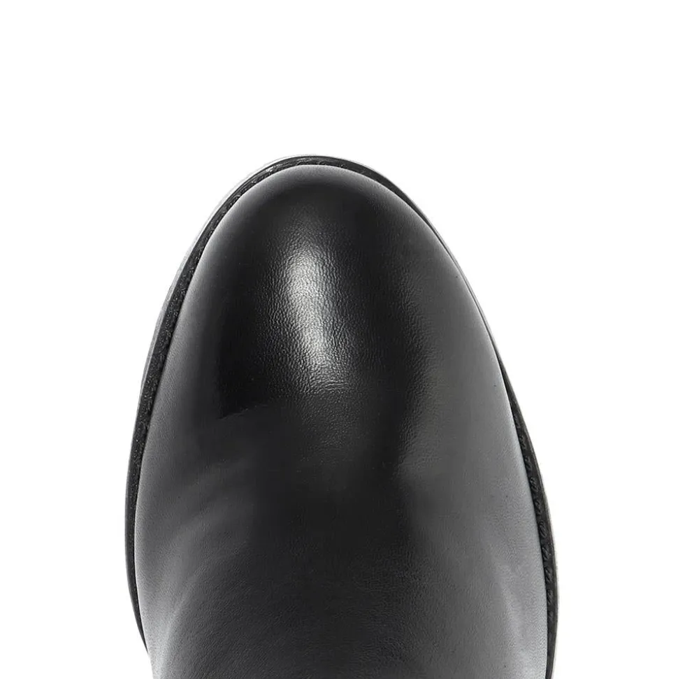 Leather Knee High Boot - Black