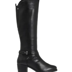Leather Knee High Boot - Black