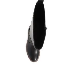 Leather Knee-High Boots - Black