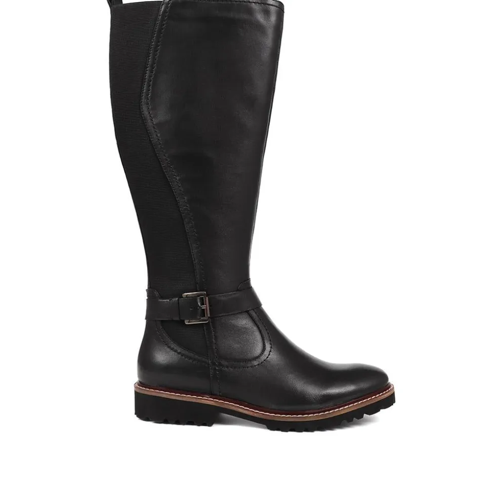 Leather Knee-High Boots - Black