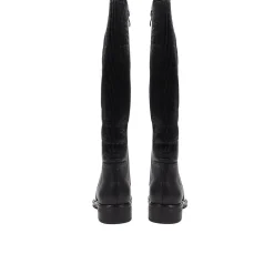 Leather Knee High Boots - Black