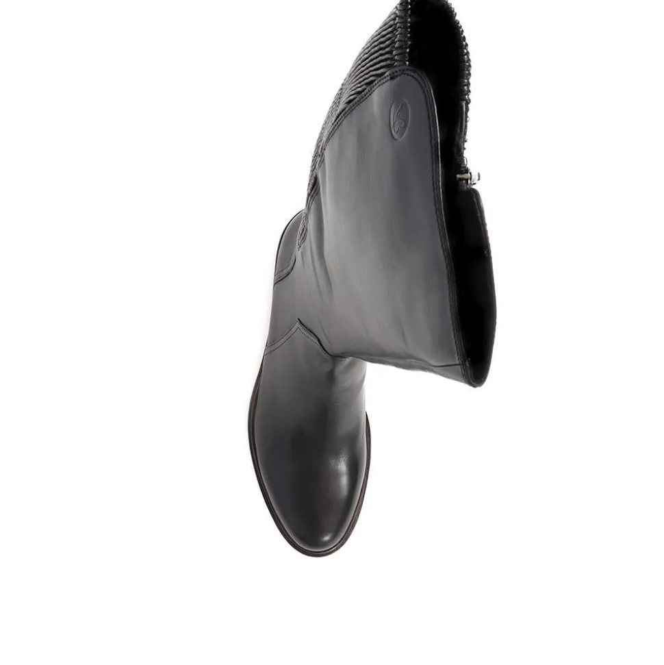 Leather Knee High Boots - Black