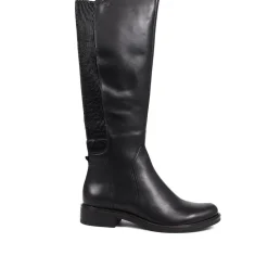 Leather Knee High Boots - Black