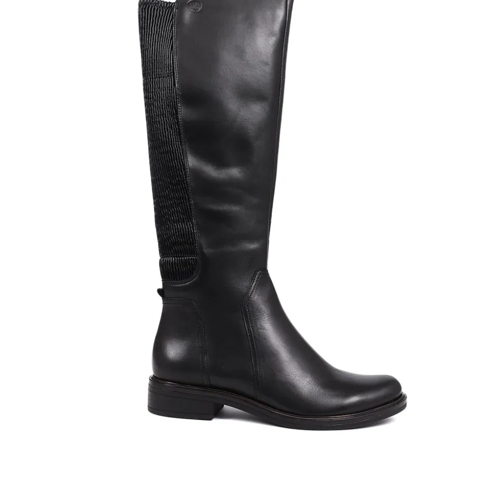 Leather Knee High Boots - Black