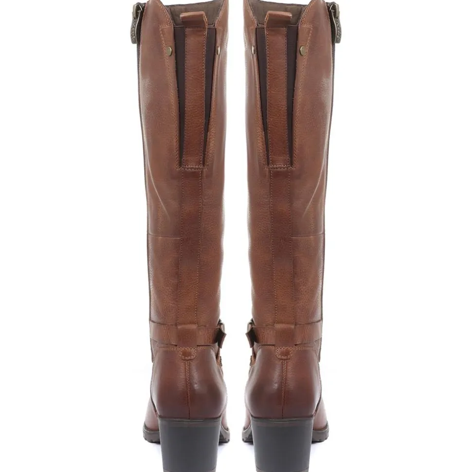 Leather Knee High Boot - Tan
