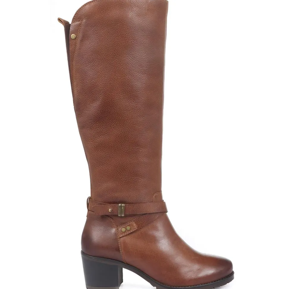 Leather Knee High Boot - Tan