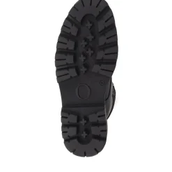 Leather Lace-Up Boots - Black