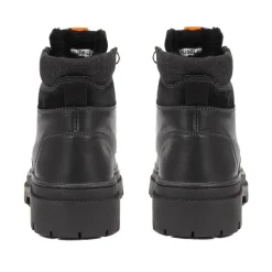 Leather Lace-Up Boots - Black