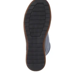 Leather Lace-Up Boots - Denim