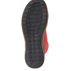 Leather Lace-Up Boots - Red