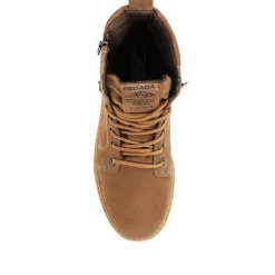 Leather Lace-Up Hiker Boots - Light Brown