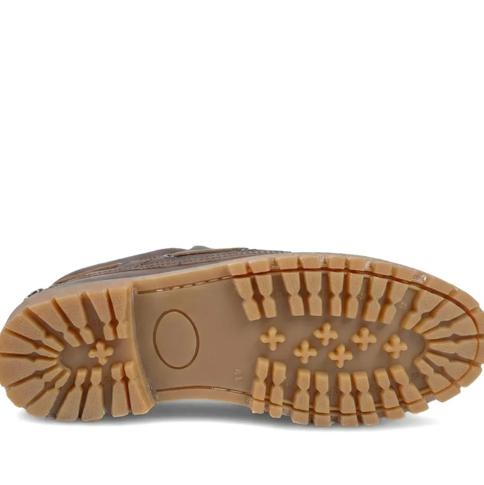 Leather Lace Up Moccasins - Brown