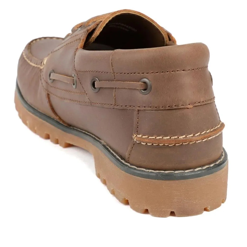 Leather Lace Up Moccasins - Brown