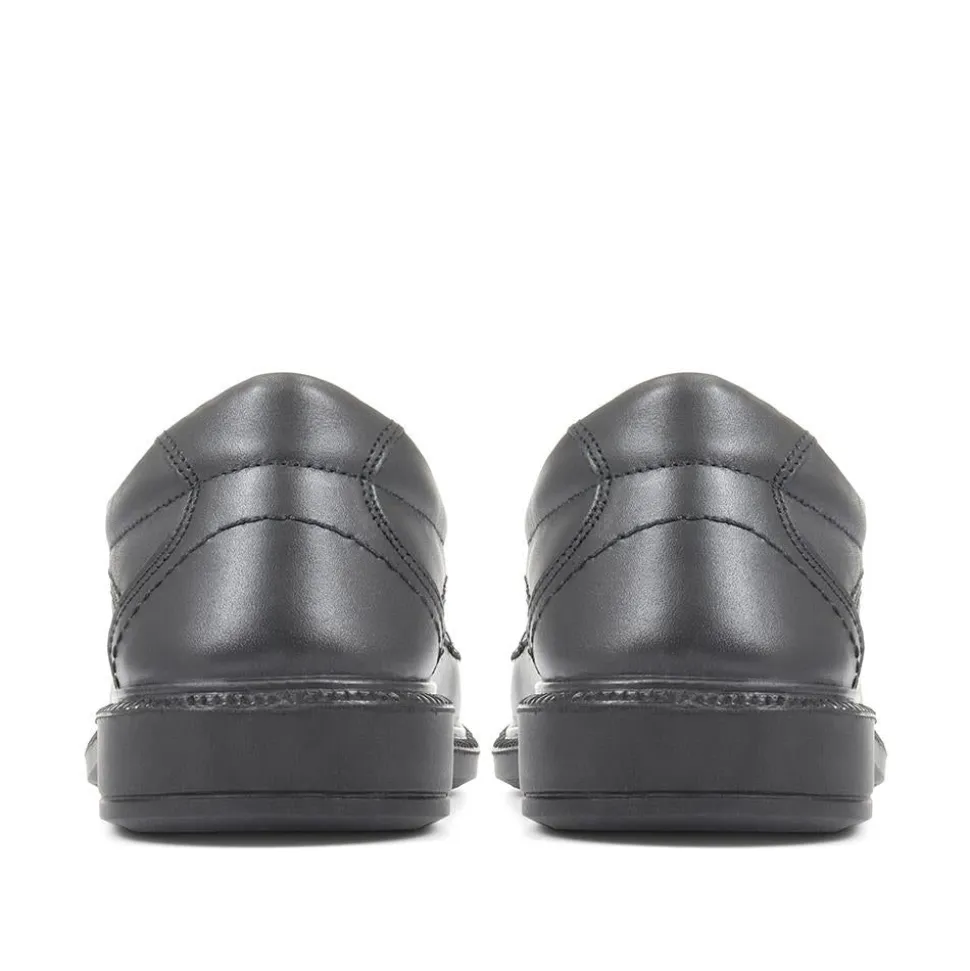 Leather Lace-Up Shoes - Black