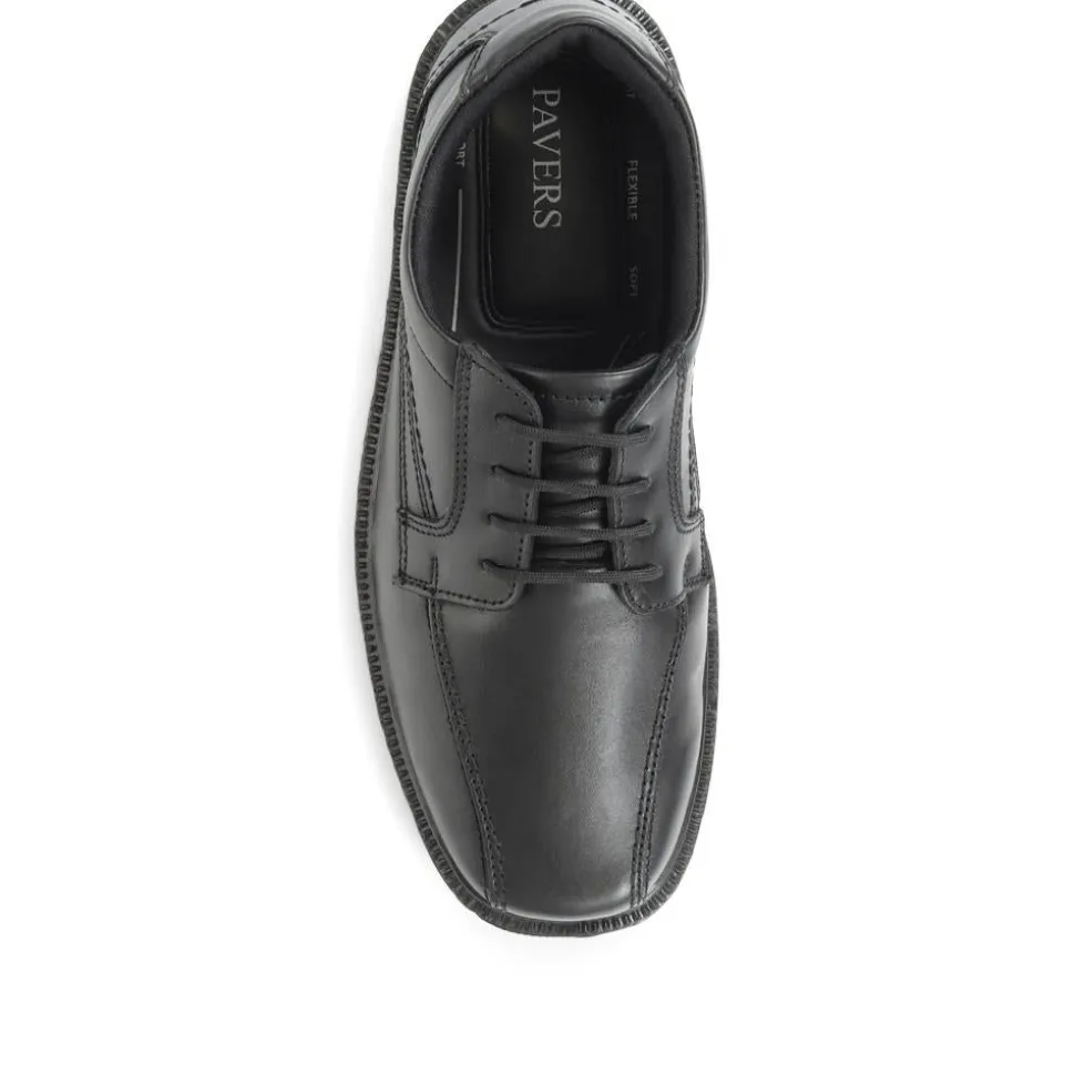 Leather Lace-Up Shoes - Black