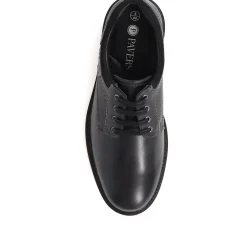 Leather Lace-Up Shoes - Black-Grey