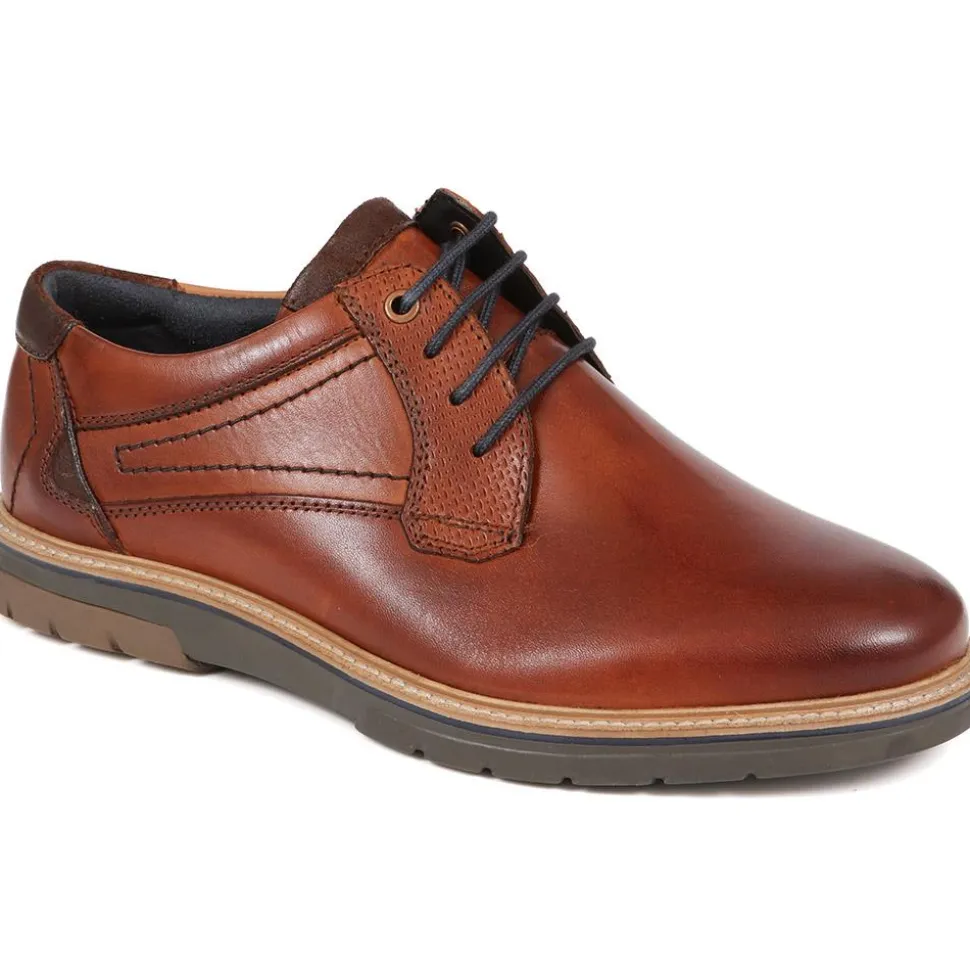 Leather Lace-Up Shoes - Cognac