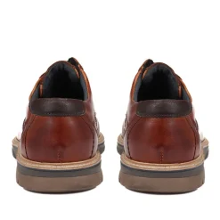 Leather Lace-Up Shoes - Cognac