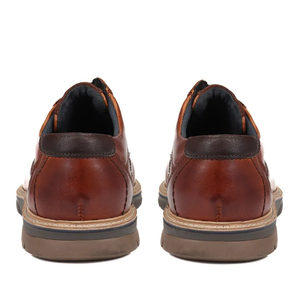 Leather Lace-Up Shoes - Cognac