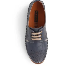 Leather Lace-Up Shoes - Navy