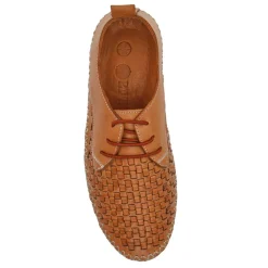 Leather Lace-Up Shoes - Tan
