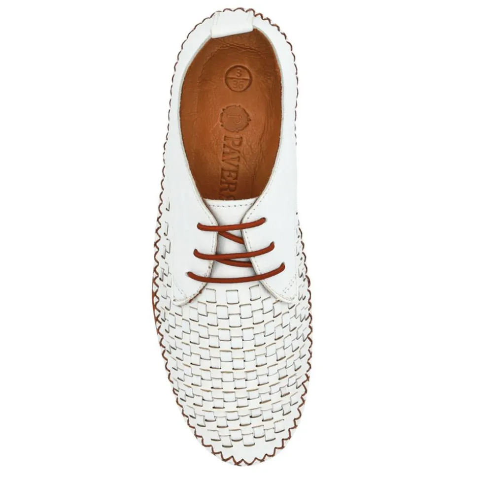 Leather Lace-Up Shoes - White