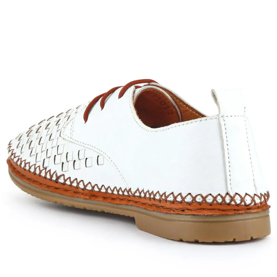 Leather Lace-Up Shoes - White