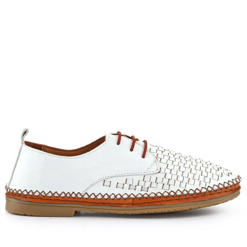 Leather Lace-Up Shoes - White