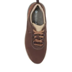 Leather Lace-Up Trainers - Brown