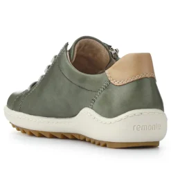 Leather Lace-Up Trainers - Green