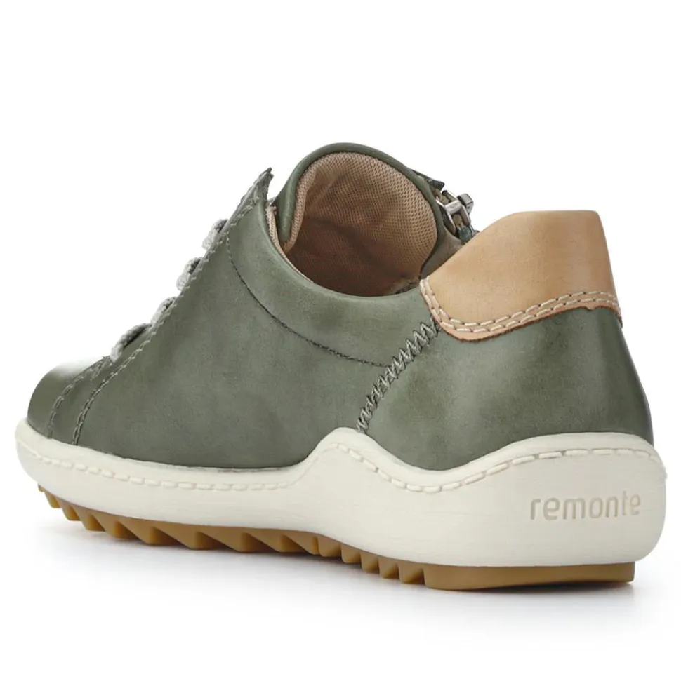 Leather Lace-Up Trainers - Green